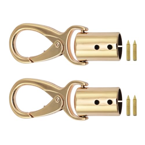 yyangz 2 x goldene Kordel-Endkappenhaken, Kettenquasten, Fransenanhänger, zur Herstellung von Radiergummis, Schlüsselanhängern, Handtaschenriemen, Anhängern, handgefertigten Dekorationen von yyangz