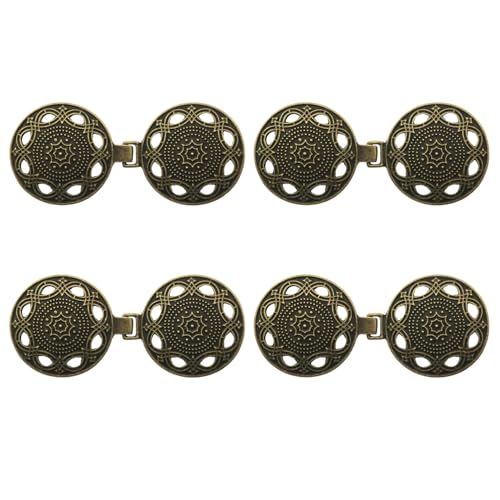 yyangz Mutter- und Kinderknöpfe aus Zinklegierung, Antik-Bronze-Finish, Stehkragen-Verschluss, Set für Umhang, Pullover, Schals und Röcke, 4 Stück von yyangz