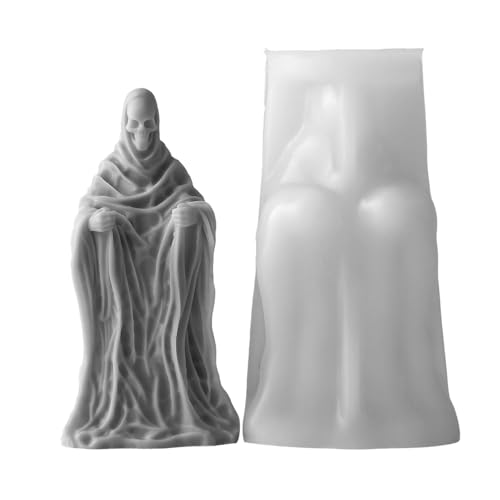 Halloween Schädel Silikonform, Totenkopf Kerzen Silikonformen Gießformen, Wiederverwendbare, Für Harz Gips Wachss Epoxid Seife Schokolade Backen von yybng