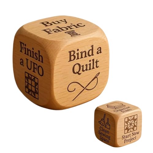 Quilter Decision Dice, Handgefertigte Holzquilter -Entscheidungswürfel Mit 6 Gravierten Quilt -Aufgaben | Entscheidungssteigerung Für Quilters Sewisten Schneiderende Designer Quilter Decision Dice, Handgefertigte Holzquilter -Entscheidungswürfel Mit 6 Gravierten Quilt -Aufgaben | Entscheidungssteigerung Für Quilters Sewisten Schneiderende Designer von yybng
