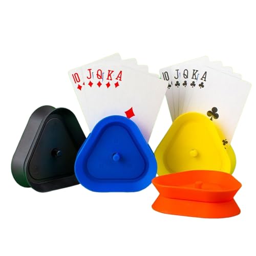 yybng Kartenhalter Für Gesellschaftsspiele - 4-teilige Spielchip Ablage für Tischspiele,Glatte Kompakte -Poker-Ablage Geeignet Für Jugendliche Erwachsene Freundestreffen Und Familien-Spaßabend von yybng