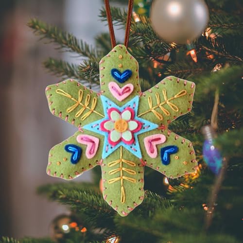 yybng Weihnachts-Schneeflake-Filz-Ornament-Kit, Handgefertigtes Nähkit Mit Vorgeschnittenem Filz Und Fäden | Snowflake Ornament Weihnachtskunsthandwerk, Für Urlaubshandwerk, Baumdekoration yybng Weihnachts-Schneeflake-Filz-Ornament-Kit, Handgefertigtes Nähkit Mit Vorgeschnittenem Filz Und Fäden | Snowflake Ornament Weihnachtskunsthandwerk, Für Urlaubshandwerk, Baumdekoration von yybng