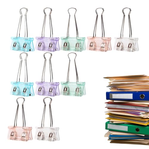 Bunte Binder-Clips | Mehrzweck-Klappklammern – tragbare, verschleißfeste Büroklammer, niedliche Büroklammern für Klassenzimmer, Zuhause, Studium von yztju