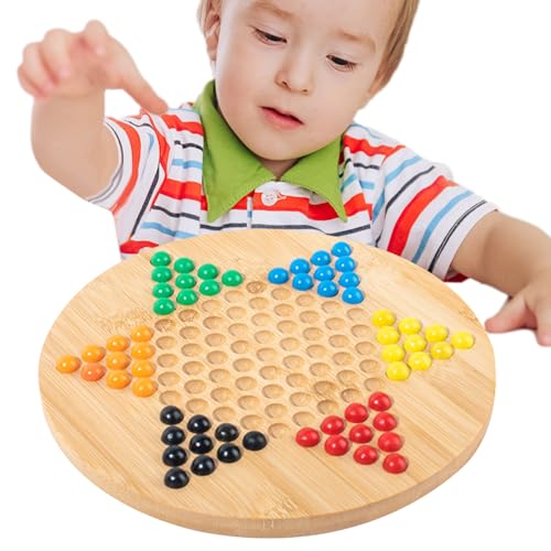 Holz-Dame-Brettspiel, Chinesische Checkers-Glasperlen | Sechseckiges Schachbrett Holz,Brettspielset „Chinesische Dame“ Aus Für Kinder Ab 3 Jahren von yztju