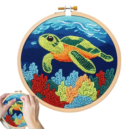 Punchnadel -Kit - Sticker -starters -Pack, Garnnadel -Set mit Stoffrevier, Schildkrötenhandwerksmuster | Anfänger -diyy -Kunstaktivität für Erwachsene Kinder, handgefertigte Nähte Textilprojektdekorat Punchnadel -Kit - Sticker -starters -Pack, Garnnadel -Set mit Stoffrevier, Schildkrötenhandwerksmuster | Anfänger -diyy -Kunstaktivität für Erwachsene Kinder, handgefertigte Nähte Textilprojektdekorat von yztju