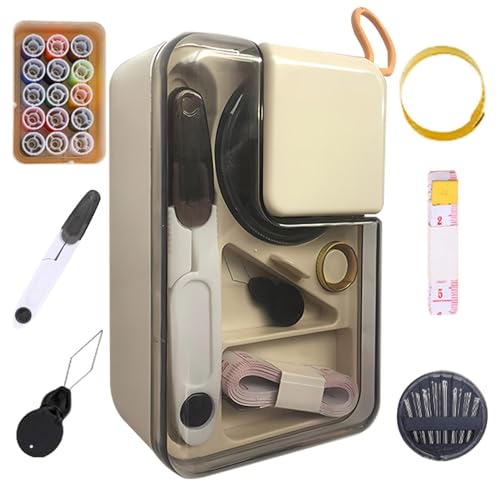 yztju Nähkästchen für Nähzubehör, Nähkästchen, 2-lagiger tragbarer Reise-Nähkasten mit Zubehör, für Nähwerkzeu portable, Kunst- und Bastelkoffer yztju Nähkästchen für Nähzubehör, Nähkästchen, 2-lagiger tragbarer Reise-Nähkasten mit Zubehör, für Nähwerkzeu portable, Kunst- und Bastelkoffer von yztju