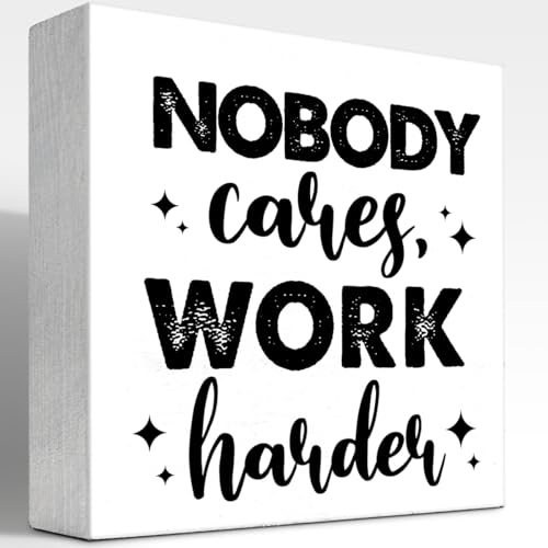 Holzschild mit Aufschrift "Nobody Cares Work Harder", Schreibtischdekoration, inspirierende Unternehmer-Erfolgs-Holzkistenschild, Schreibtisch-Dekoration für Zuhause, Büro, Fitnessstudio, Regal, Holzschild mit Aufschrift "Nobody Cares Work Harder", Schreibtischdekoration, inspirierende Unternehmer-Erfolgs-Holzkistenschild, Schreibtisch-Dekoration für Zuhause, Büro, Fitnessstudio, Regal, von z-crange