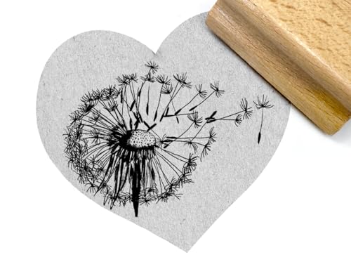 STEMPEL PUSTEBLUME groß | Löwenzahn mit Schirmchen Fliegern Motivstempel zum Karten Basteln Blumenmotiv - Pusteblumenstempel für Geschenkanhänger von zAcheR-fineT-design