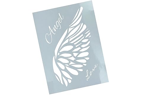 Schablone Angel Flügel in Love - Wandschablone Stencil Flügelschablone Malschablone - Malerei Airbrush Backen Deko Kaffee Scrapbooking - zAcheR-fineT (DIN A3) von zAcheR-fineT-design