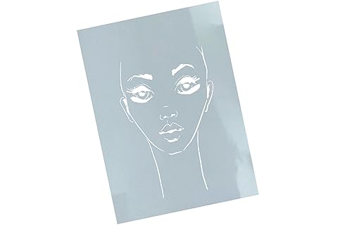 Schablone Face drawing - Wandschablone Stencil Gesichtsschablone Gesicht Frau Malschablone - Malerei Airbrush Kunst Deko Scrapbooking - zAcheR-fineT (DIN A3) von zAcheR-fineT-design
