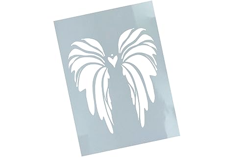 Schablone Flügel mit Herz - Wandschablone Stencil Flügelschablone Engel Malschablone - Malerei Airbrush Backen Deko Kaffee Scrapbook - zAcheR-fineT (DIN A5) von zAcheR-fineT-design