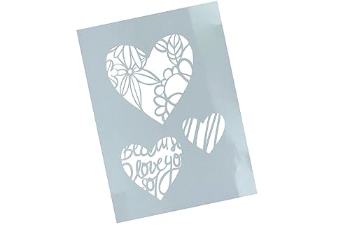 Schablone Herzen mit Muster - Wandschablone Stencil Herzschablone Malschablone - Malerei Airbrush Küche Basteln Deko Scrapbooking - von zAcheR-fineT (DIN A4) von zAcheR-fineT-design