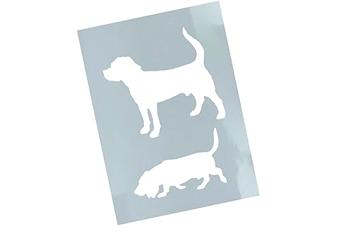 Schablone Hunde - Motivschablone Stencil Hundeschablone - Malerei Airbrush Hundedeko Textilgestaltung Backen Dekor Scrapbooking - von zAcheR-fineT von zAcheR-fineT-design
