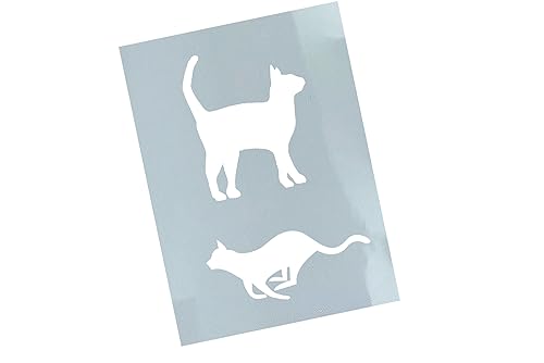 Schablone Katzen - Motivschablone Stencil Katzenschablone - Malerei Airbrush Katzendeko Textilgestaltung Backen Dekor Scrapbooking - von zAcheR-fineT von zAcheR-fineT-design
