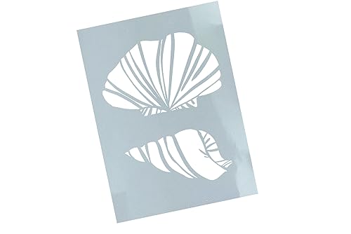 Schablone Muschel Duo - Wandschablone Stencil Muschelschablone Malschablone - Malerei Küche Badezimmer Deko Meer Urlaub Scrapbooking - zAcheR-fineT (DIN A4) von zAcheR-fineT-design