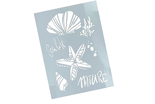 Schablone Sea Life Muschel Mix - Wandschablone Stencil Muschelschablone Malschablone - Malerei Airbrush Badezimmer Deko Scrapbooking - zAcheR-fineT (DIN A4) von zAcheR-fineT-design
