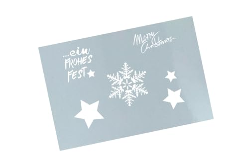 Schablone x-mas Mix Weihnachten - Stencil Weihnachtsschablone - Malen Malvorlage Karten basteln Airbrush Küche Backen Weihnachtsdeko - zAcheR-fineT (DIN A6) von zAcheR-fineT-design