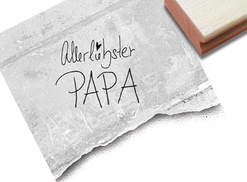 Stempel Allerliebster Papa - Textstempel Vatertag Glückwünsche Vater Daddy - Karten Geschenkanhänger Basteln Vatertagsgeschenk Deko - zAcheR-fineT von zAcheR-fineT-design