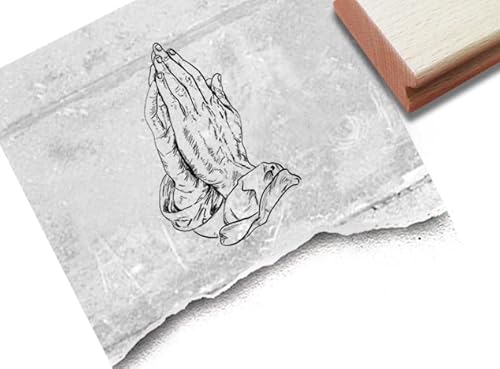 Stempel Betende Hände - Motivstempel Gebet Praying hands Gebetsstempel Kommunion Trauer Kirche Religion Deko Fotobuch Scrapbook - zAcheR-fineT (mittel ca. 54 x 68 mm) von zAcheR-fineT-design