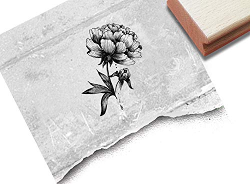 Stempel Blume PFINGSTROSE Fineline Florale - Wunderschöner Motivstempel - Bildstempel von zAcheR-fineT von zAcheR-fineT-design