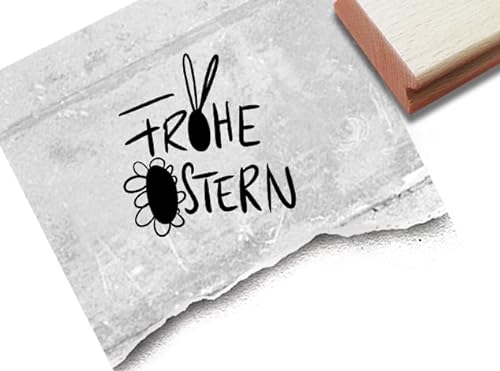 Stempel Frohe Ostern - Osterstempel Textstempel Grüße Osterfest Osterkarten Geschenkanhänger Basteln Osterdeko Tischdeko Scrapbook - zAcheR-fineT von zAcheR-fineT-design