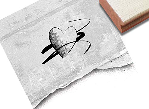 Stempel Herz, Herzstempel - Motivstempel Liebe Valentinstag Hochzeit Liebesbrief Geschenkanhänger Scrapbook Bullet Stamp Tischdeko - zAcheR-fineT von zAcheR-fineT-design