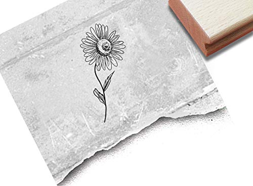 Stempel Motivstempel BLUME Sonnenblume - Bildstempel für Karten Basteln Scrapbook Bullet Stamp Tischdeko Deko Geschenk Geburtstag- zAcheR-fineT von zAcheR-fineT-design