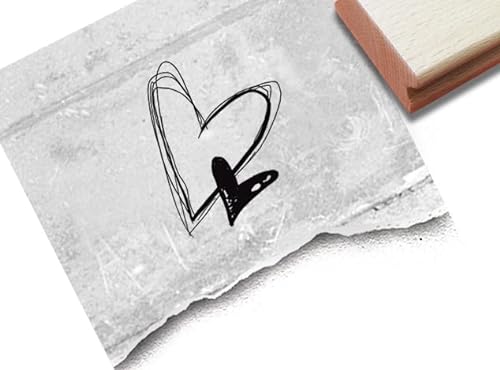 Stempel Herz Doppelherz - Motivstempel Heart Herzstempel Liebe Valentinstag Hochzeit Karten Einladung Tischdeko Gastgeschenk Scrapbook - zAcheR-fineT von zAcheR-fineT-design