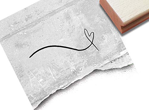 Stempel Motivstempel Herz-Linie - 2 Größen - Bildstempel für Karten Geschenkanhänger Liebe Valentinstag Hochzeit Scrapbook Tischdeko - zAcheR-fineT von zAcheR-fineT-design