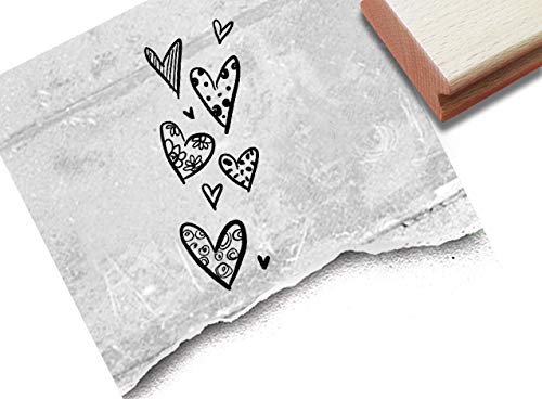 Stempel Motivstempel Kleine HERZEN II - Bildstempel für Karten Geschenk Valentinstag Hochzeit Scrapbook Bullet Stamp Tischdeko Deko - zAcheR-fineT von zAcheR-fineT-design