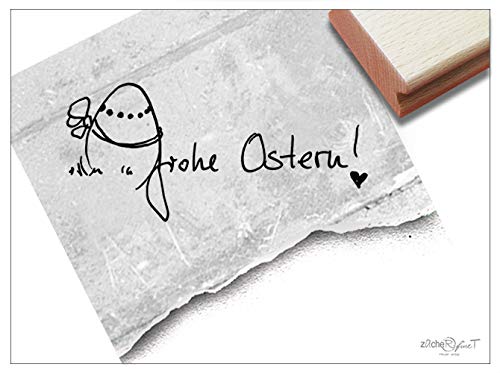 Stempel Osterstempel FROHE OSTERN in Handschrift mit Osterei - Textstempel zum Osterfest, Karten Geschenkanhänger Geschenk Osterdeko - zAcheR-fineT von zAcheR-fineT-design
