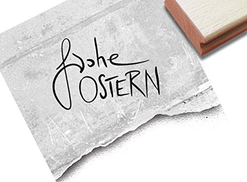 Stempel Osterstempel Frohe Ostern, in Handschrift - Textstempel Osterfest Osterkarten Geschenkanhänger Basteln Osterdeko Scrapbook - zAcheR-fineT von zAcheR-fineT-design