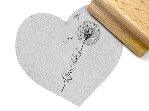 Stempel PERSONALISERT Pusteblume Motivstempel Namensstempel - Blumenstempel mit Name für Etiketten Karten & Anhänger von zAcheR-fineT-design