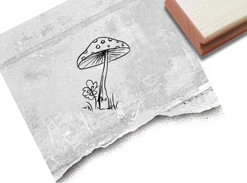 Stempel Pilz, Fliegenpilz mit Kleeblatt - Motivstempel Herbst Wald Pilzstempel - Karten Etiketten selbst gemacht Herbstdeko Basteln - zAcheR-fineT von zAcheR-fineT-design