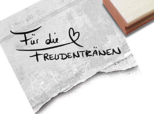 Stempel -Textstempel FÜR DIE FREUDENTRÄNEN Handschrift- Schriftstempel für Glückwünsche zur Hochzeit, Karten Gastgeschenke Tischdeko– von zAcheR-fineT von zAcheR-fineT-design