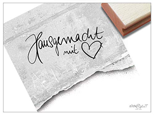 Stempel Textstempel HAUSGEMACHT mit Herz, Handschrift - Schriftstempel Karten Geschenkanhänger Etiketten, selbst gemacht, Geschenke - zAcheR-fineT von zAcheR-fineT-design