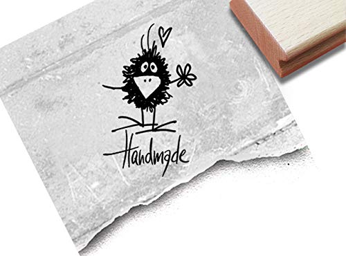 Stempel Textstempel Handmade mit Rabe - Schriftstempel Karten Geschenkanhänger Etiketten Schilder selbst gemacht Geschenke dekorieren - zAcheR-fineT von zAcheR-fineT-design