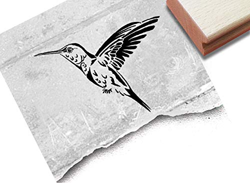Stempel Tierstempel KOLIBRI Vogel - 2 Größen - Motivstempel für Schule Beruf Scrapbook Artjournal Servietten Basteln Kunst Deko - zAcheR-fineT (groß ca. 44 x 60 mm) von zAcheR-fineT-design