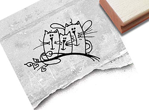 Stempel Tierstempel Süße Katzen - Motivstempel Tiere Kinderstempel Kita Kinderzimmer Schule Basteln Deko Scrapbook Geschenk Katzendeko - zAcheR-fineT von zAcheR-fineT-design