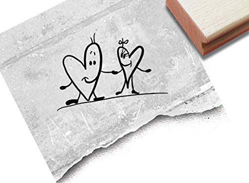 Stempel Verliebte Herzen - Motivstempel Karten Geschenkanhänger Liebe Valentinstag Hochzeit Scrapbook Bullet Stamp Tischdeko Deko - zAcheR-fineT von zAcheR-fineT-design