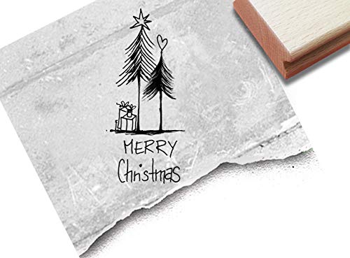Stempel Weihnachtsstempel GESCHENKE UNTERM TANNENBAUM mit Merry Christmas - Weihnachten Karten Geschenkanhänger Geschenk Weihnachtsdeko- zAcheR-fineT von zAcheR-fineT-design