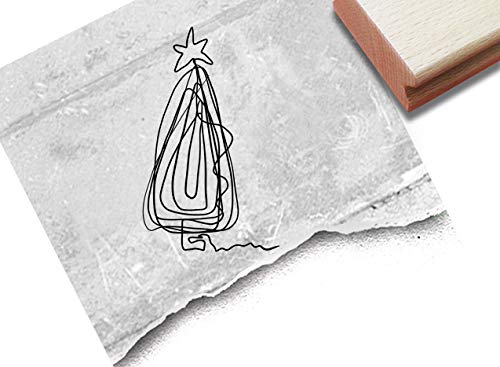 Stempel Weihnachtsstempel Single Line Weihnachtsbaum - Motivstempel zu Weihnachten Karten Geschenkanhänger Weihnachtsdeko Tischdeko - zAcheR-fineT von zAcheR-fineT-design