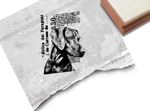 Stempel Weimaraner Hund - Vintage Tierstempel Jagdhund Hundestempel Dog stamp Karten Basteln Kunst Deko Hundedeko Geschenk Scrapbook - zAcheR-fineT (mittel ca. 59 x 75 mm) von zAcheR-fineT-design