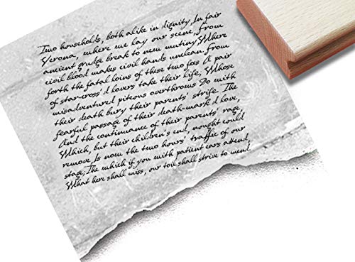 Stempel XL Textstempel Vintage Écriture poésie mit alter Handschrift - Schriftstempel Scrapbook Artjournal Kunst Retro Shabby chic Deko- zAcheR-fineT von zAcheR-fineT-design