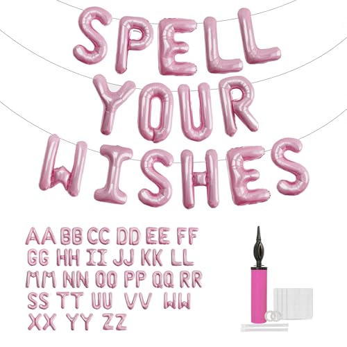52 Stück Folien-Buchstabenballons, 2 Sets von A-Z, Alphabet-Ballon, personalisierbares Banner für Geburtstag/Babyparty/Hochzeits-Party-Dekorationen (Rosa) von zachalloons