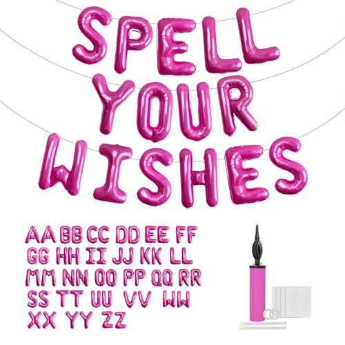 52 Stück Folien-Buchstabenballons, 2 Sets von A-Z Alphabet-Ballon, personalisierbares Banner für Geburtstag/Babyparty/Hochzeits-Party-Dekorationen (Hot Pinkl) von zachalloons