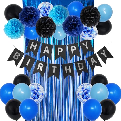 Royal Blue Black Birthday Decoration Kit Royal Blue Black Birthday Decoration Kit von zakichi