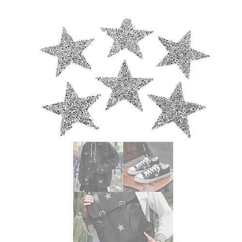 zalati 6 x Aufnäher zum Aufbügeln mit Stern-Motiv, für Kleidung, Dekoration, Kostüm, Rucksack, Hose, Pullover zalati 6 x Aufnäher zum Aufbügeln mit Stern-Motiv, für Kleidung, Dekoration, Kostüm, Rucksack, Hose, Pullover von zalati