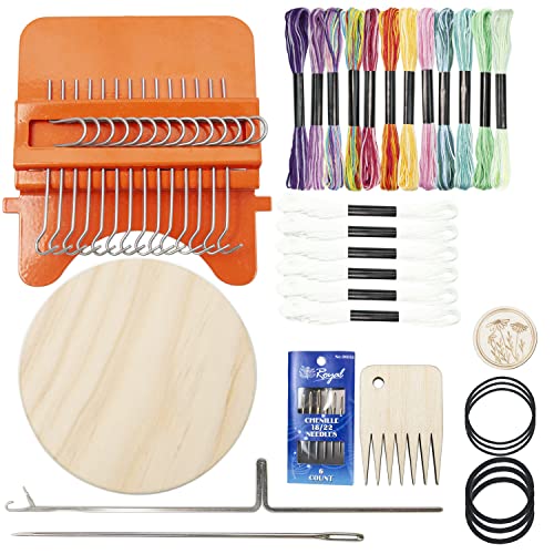 zalati Mini Weaving Loom Kit 14 Haken Quick Speedweve Stopfbaum für Jeans, Kleidung Socken Reparatur DIY kunstvolle Muster von zalati