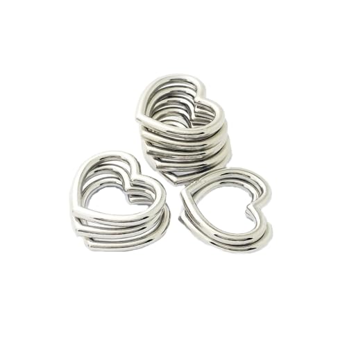 zalati Ringschnallen, 6 Stück, Dekorringe mit herzförmiger Zinklegierung für DIY-Schlüsselanhänger, Halsketten, Seilhandwerk zalati Ringschnallen, 6 Stück, Dekorringe mit herzförmiger Zinklegierung für DIY-Schlüsselanhänger, Halsketten, Seilhandwerk von zalati